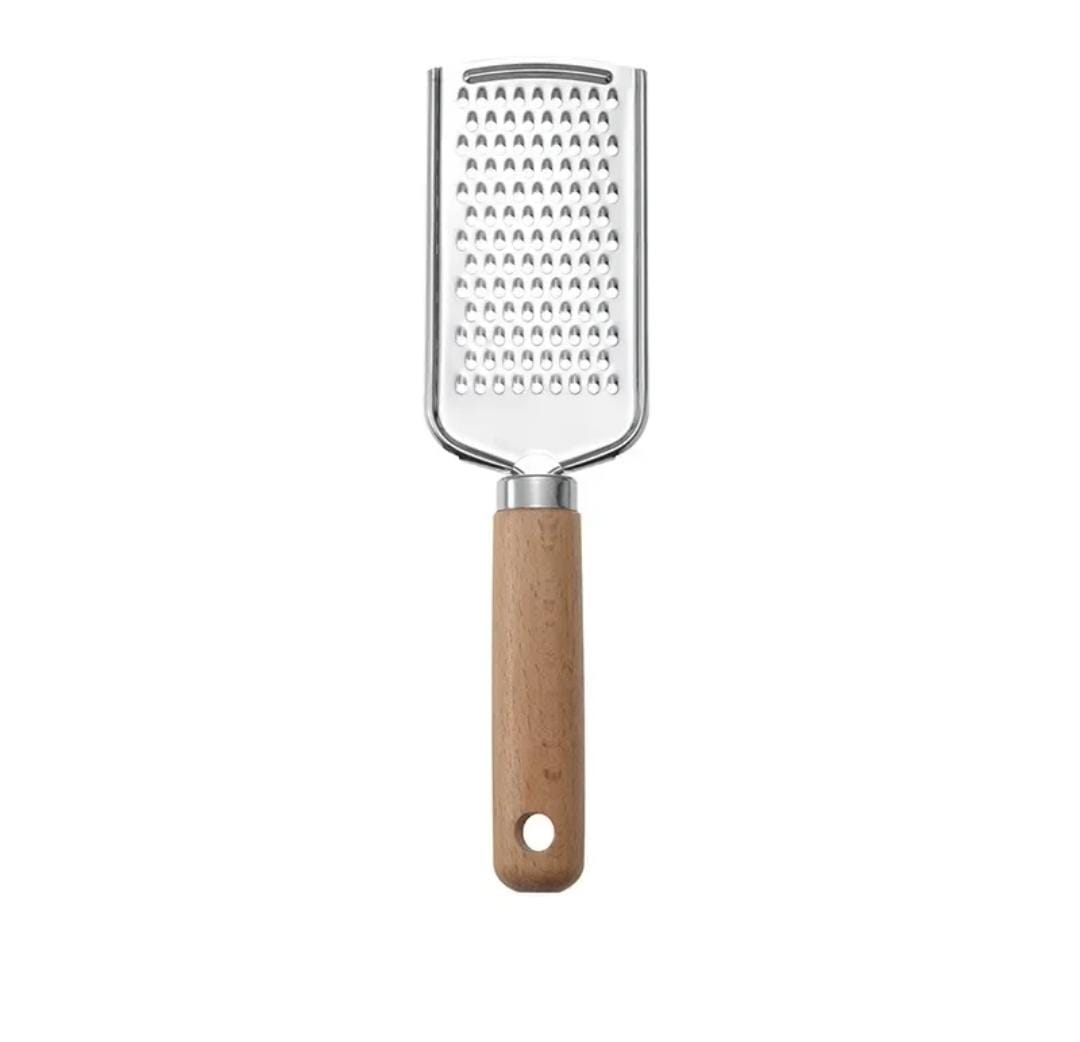 Stainless Steel Multipurpose Grater with Wooden Handle | Kitchen Grater for Cheese, Vegetables, and Fruits