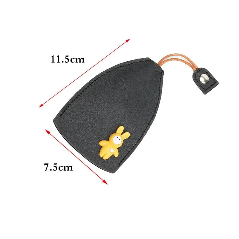 Cute Pull Out Key Case | Cartoon Animals Rabbit Cat PU Leather Key Wallet | Housekeepers Car Key Holder Case Leather Bag for Keys