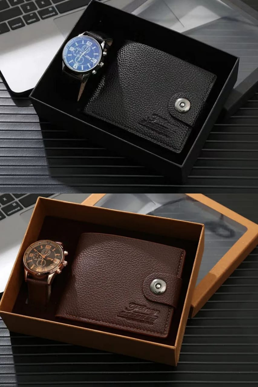 Men’s Classic Watch and Wallet Gift Set | Elegant Accessories for Business & Casual Style