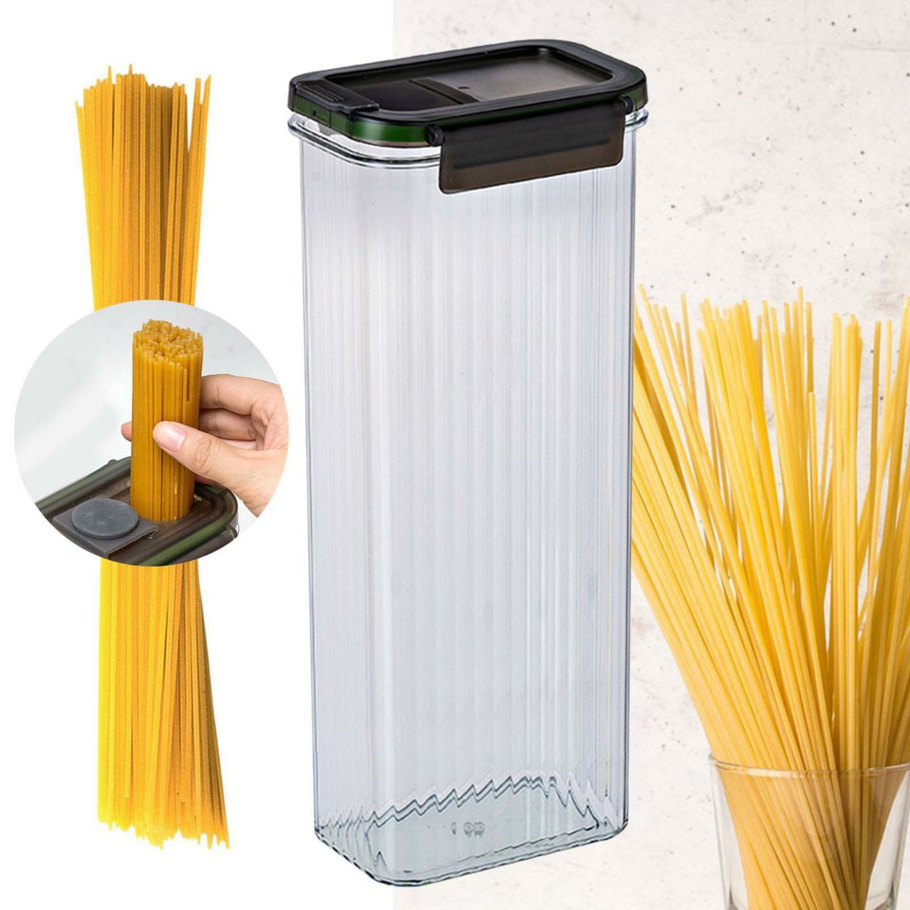 Airtight Multipurpose Storage Jar | 29cm PP Container for Spaghetti, Cereals, and Food Storage with Durable Lid