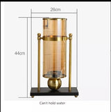 Big Nordic Golden Glass Hydroponic Vase | Elegant Flower Arrangement & Multifunctional Decor | 26x44cm