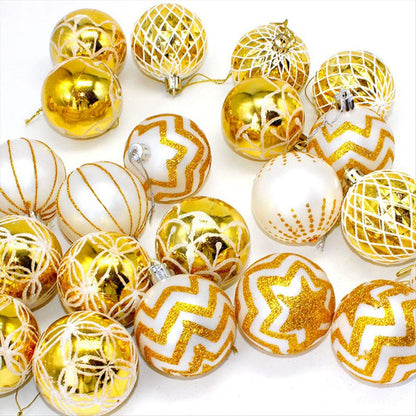 30Pcs Christmas Ball Hanging Pendants | Round Xmas Ornaments | Festive Christmas Tree Decorations