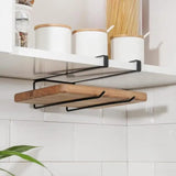 Household Kitchen Utensils Cabinet Paper Towel Rack  Free Perforated Plastic Wrap Storage & Toilet Roll Holder