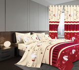 Warm Woolen Duvet Set with Matching Curtains | Includes Fitted & Flat Sheets, Pillowcases & Curtains | Size 6x7