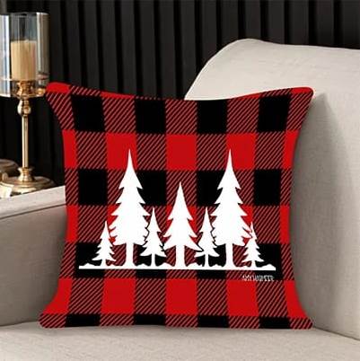 1pc Santa Claus Printed Christmas Cushion Cover | 45x45cm Festive Pillow Case | Holiday Home Deco