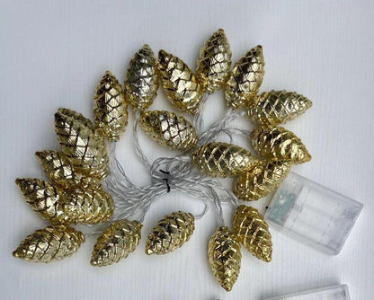 10 LED Christmas Pine Cone Light String | Festive Fairy Lights for Tree Decor