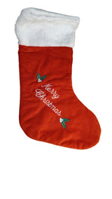 Luxury Red Velvet Christmas Stockings | Set of 2| Size 41cm x 23cm