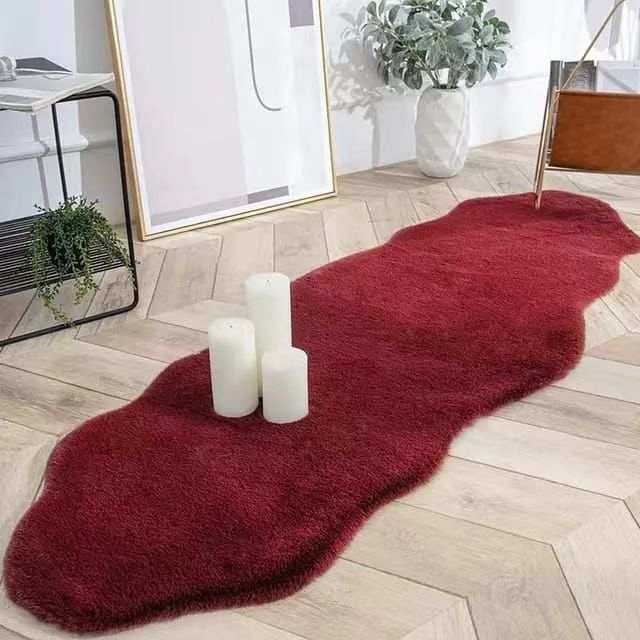 Ultra Soft Rabbit Fur Carpet  60x180cm Irregular Shape