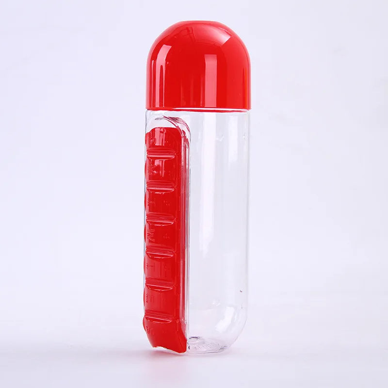 Pill Organizer Water Bottle | 2-in-1 Multifunctional Water Bottle with 7-Day Pill Storage | Available in 5 Colors