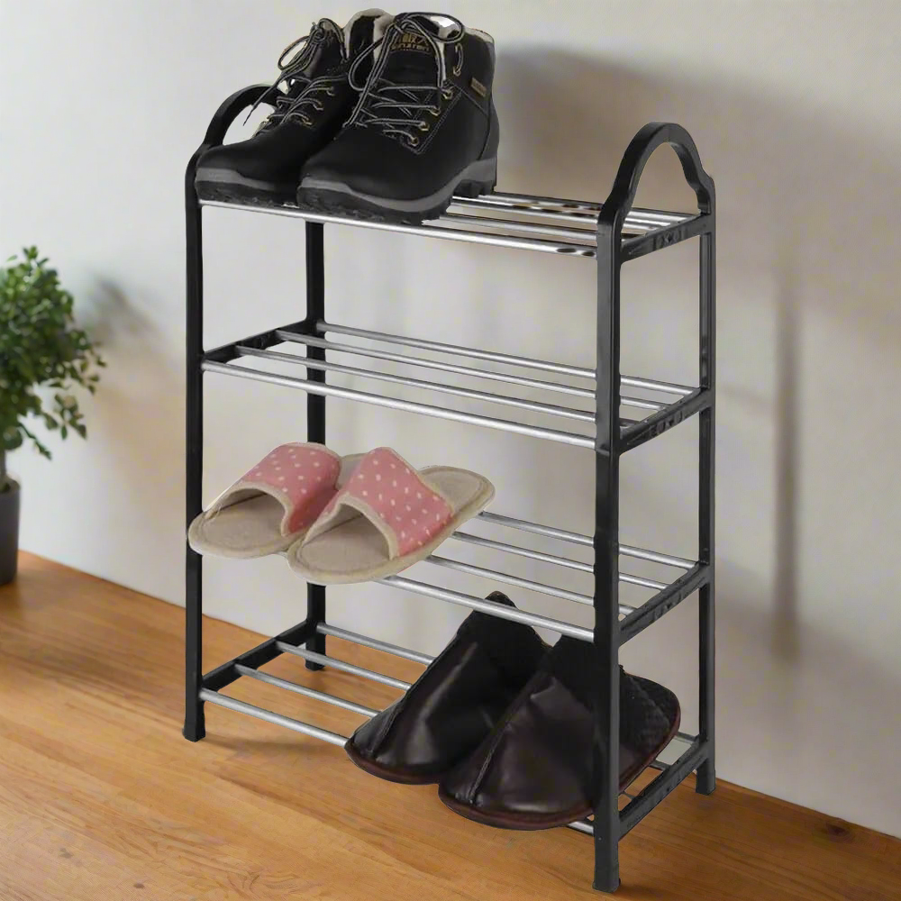 Furaha Finds 4 Layer Space saving Folding Shoe Rack Compact and foldable shoe storage solution for apartments,dorms, and closets