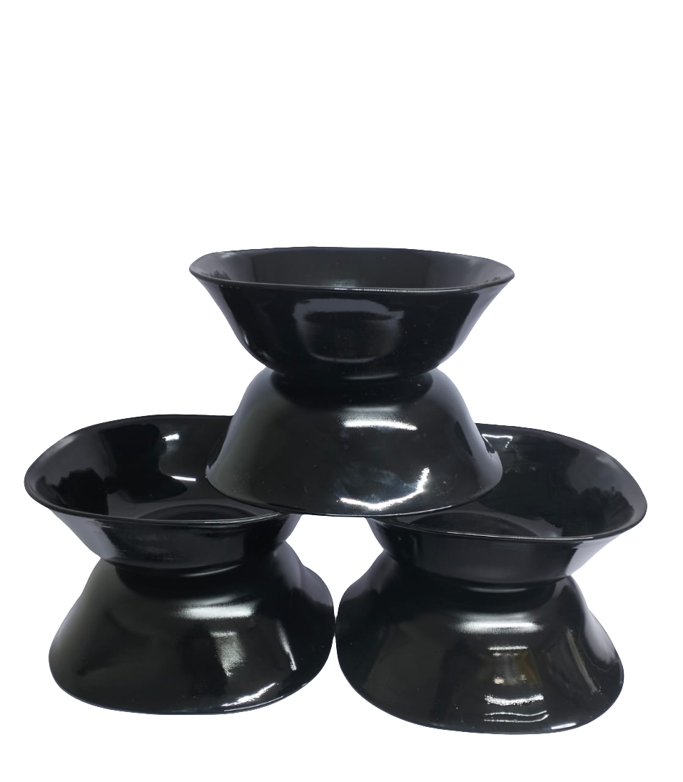 Set of 6 Black High Quality Ceramic Soup Bowls | Elegant and Durable Dinnerware for Soups and Stews