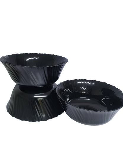 Set of 3 Black Serving Bowls|  Elegant and Durable Dinnerware for Serving Food