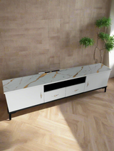 Marble Effect Wooden TV Stand