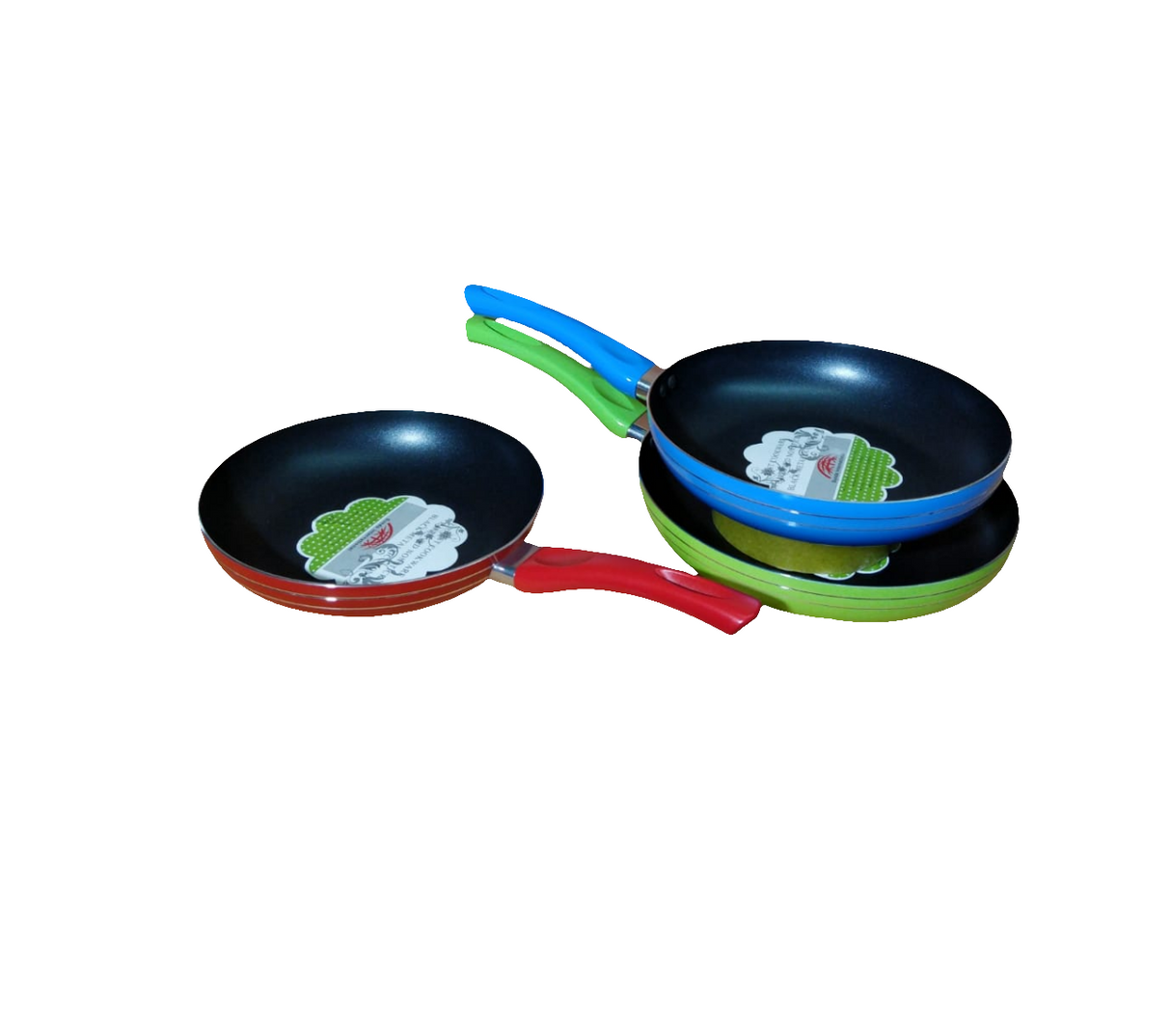 Sundabest Nonstick Fry Pan | Omelette & Chef Pan | Durable Cookware in 22cm, 24cm, and 26cm Sizes | Red, Green, Blue