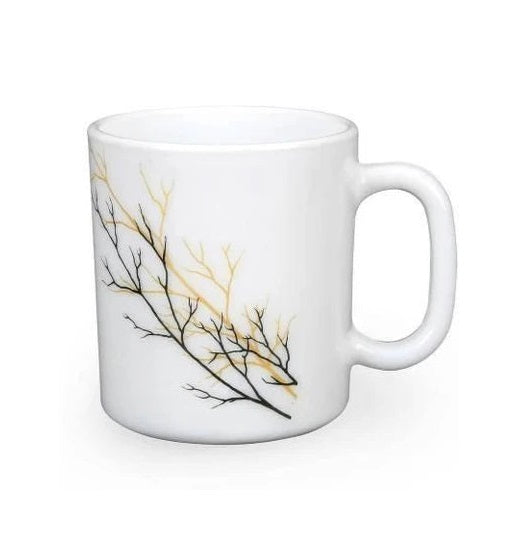 36 pcs Set 320 ml Mugs | Golden Fall Design | Rich and Elegant