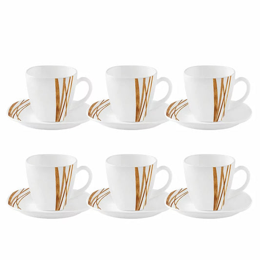 36pcs 32 cl Mugs | Golden Shades | Stylish and Elegant | Porcelain