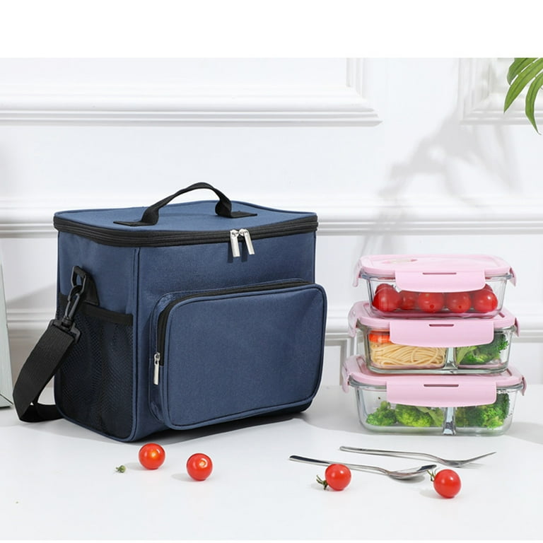 Insulated Lunch Bags | Thermal Lunch Tote for Food Storage and Freshness | Office Work School Insulated Lunch Bags, Black, Navy Blue