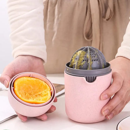 2in1 Manual Juicer Squeezer | Portable Citrus Fruit Juicer & Mini Blender | Hand Pressed Juice Maker