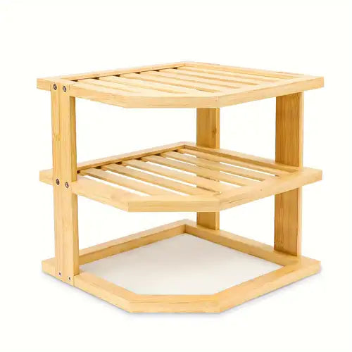 Multifunctional 3 Tier Corner Bamboo Kitchen Storage Spice Rack| Space Optimized and Strong