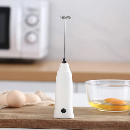 Electric Frother | Stainless Steel Handheld Mixer for Milk, Coffee & Eggs | Battery Powered Portable Mini Beater