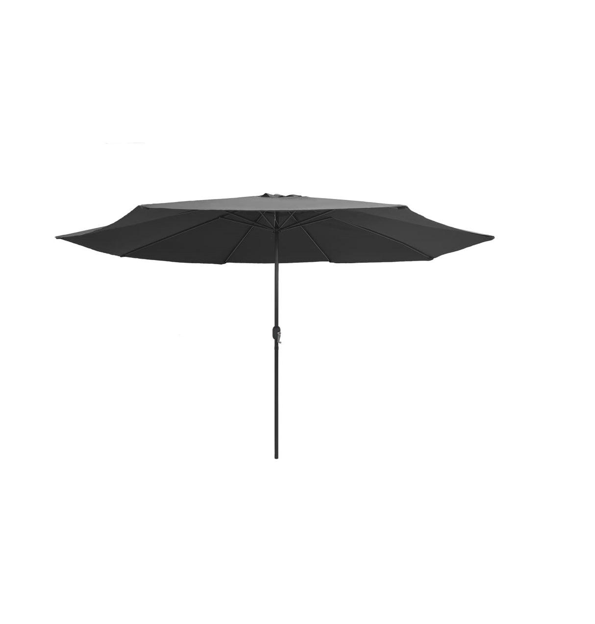 Grey Outdoor Umbrella with Base | Large Patio Sunshade | 390 cm x 247 cm