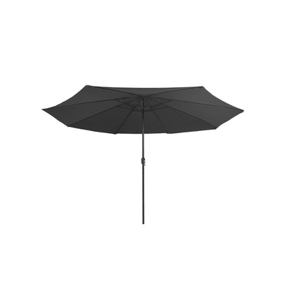 Grey Outdoor Umbrella with Base | Large Patio Sunshade | 390 cm x 247 cm | Outdoor Garden Umbrella for 4-6 People|UV Resistant Outdoors| Outdoor Setting| Garden Seating