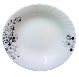 36pcs 9" Classique Soup Plates | Mystrio Black Design, Elegant Porcelain Soup Plates for Dining