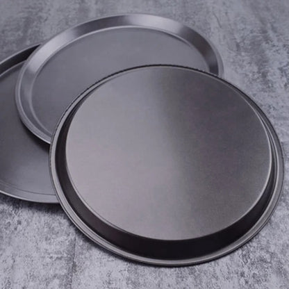 3Piece NonStick Pizza Pan Set | Carbon Steel | 24cm, 26cm, 28cm | Durable & Easy Handling