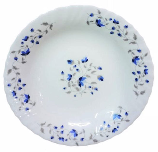 36pcs 9" Classique Soup Plates | Blue Mystique Design, Elegant Porcelain Soup Plates for Dining