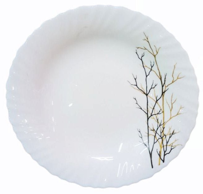 36pcs 9" Classique Soup Plates | Golden Fall Design, Elegant Porcelain Soup Plates for Dining