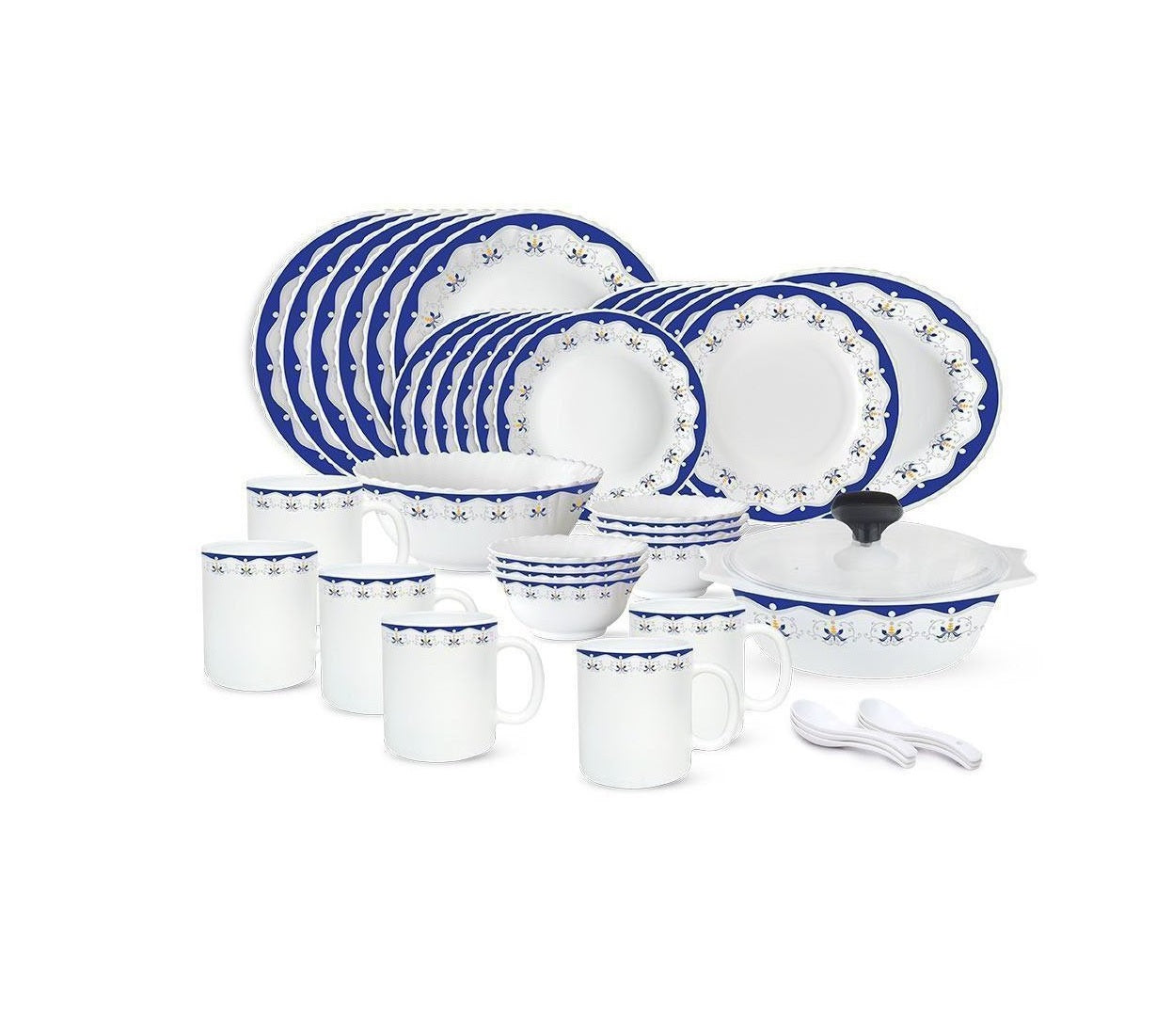 Signature 40 pcs Dinner Set | Royal Blue | Elegant and Bold | Porcelain