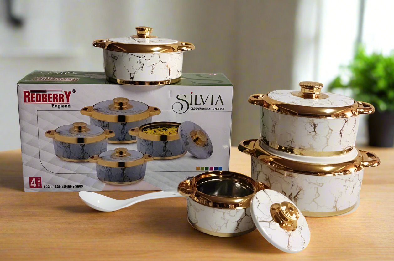 Redberry Plastic Designer Hotpot - "Silvia" 4pcs Set