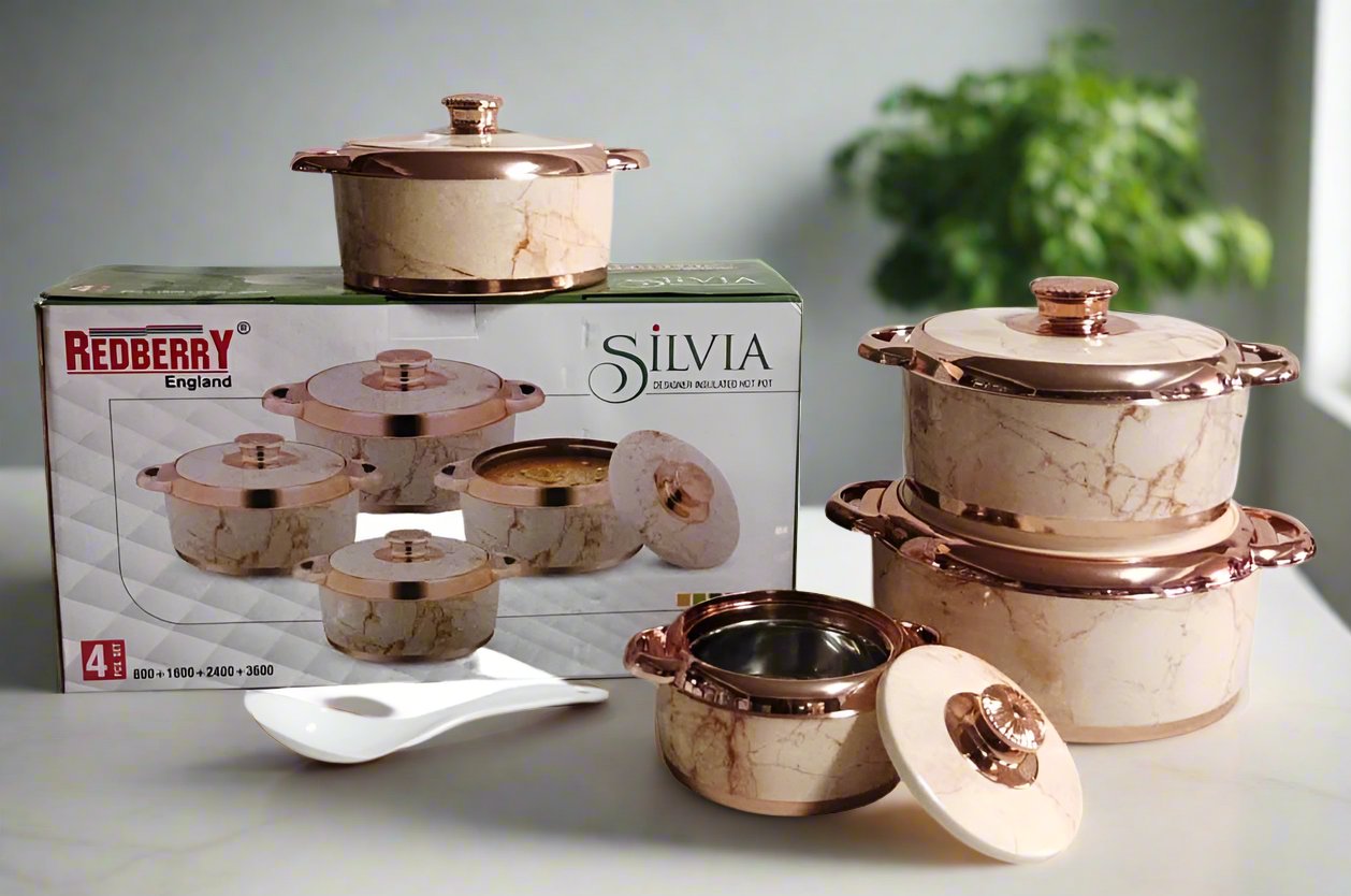 Redberry Plastic Designer Hotpot - "Silvia" 4pcs Set