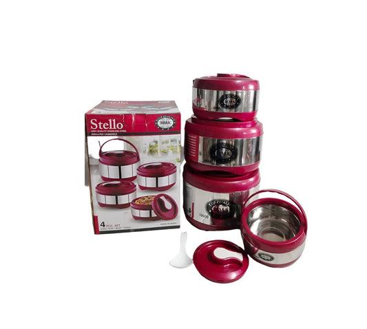 Stainless Steel Insulated Hotpot | Stello Jumbo 4-Piece Set | Premium Food Storage & Serving Containers