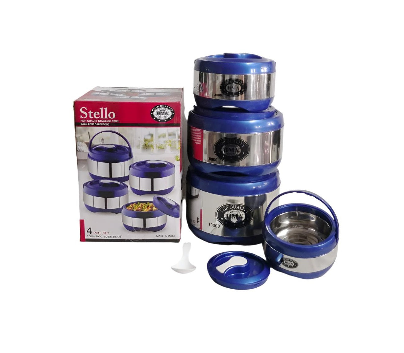 Stainless Steel Insulated Hotpot | Stello Jumbo 4-Piece Set | Premium Food Storage & Serving Containers