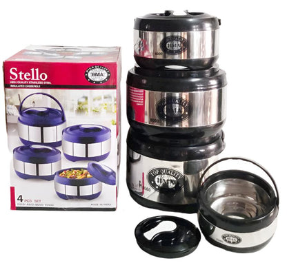 Stainless Steel Insulated Hotpot | Stello Jumbo 4-Piece Set | Premium Food Storage & Serving Containers