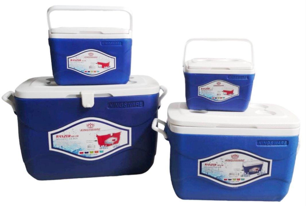 Plastic Insulated Ice Box Set | 4 Pcs | 6L, 14L, 32L, 60L | Durable Cooler for Camping, Travel, and Outdoor Use