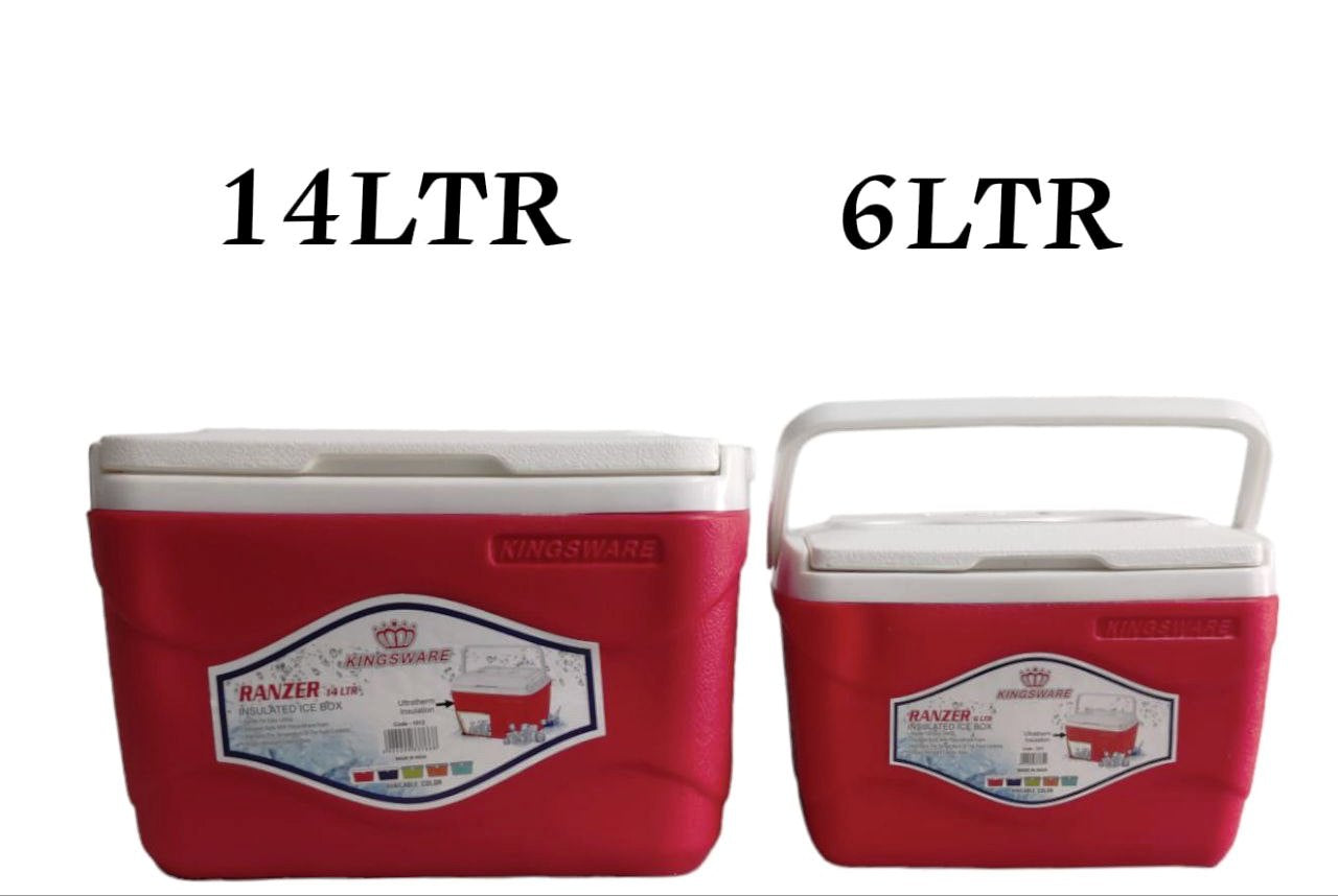 Redberry Plastic Insulated Ice Box Set | 2 Pcs | 6L & 14L Capacity | Portable Cooler for Travel, Camping, and Outdoor Use