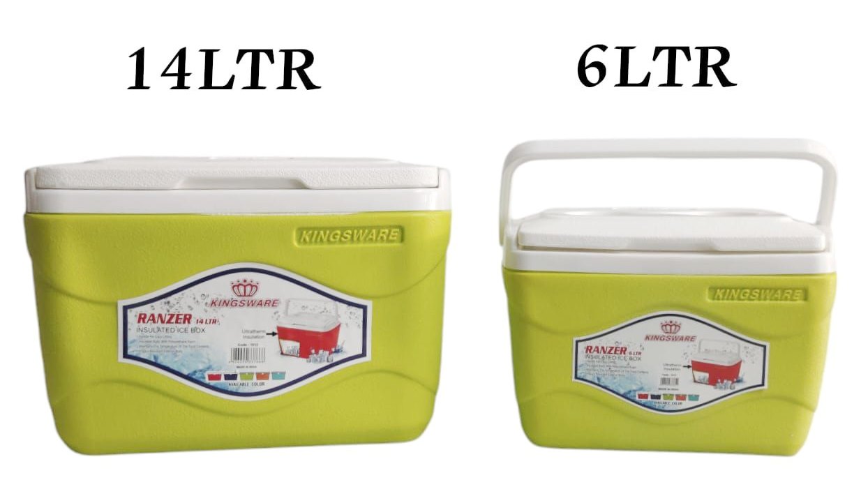 Redberry Plastic Insulated Ice Box Set | 2 Pcs | 6L & 14L Capacity | Portable Cooler for Travel, Camping, and Outdoor Use