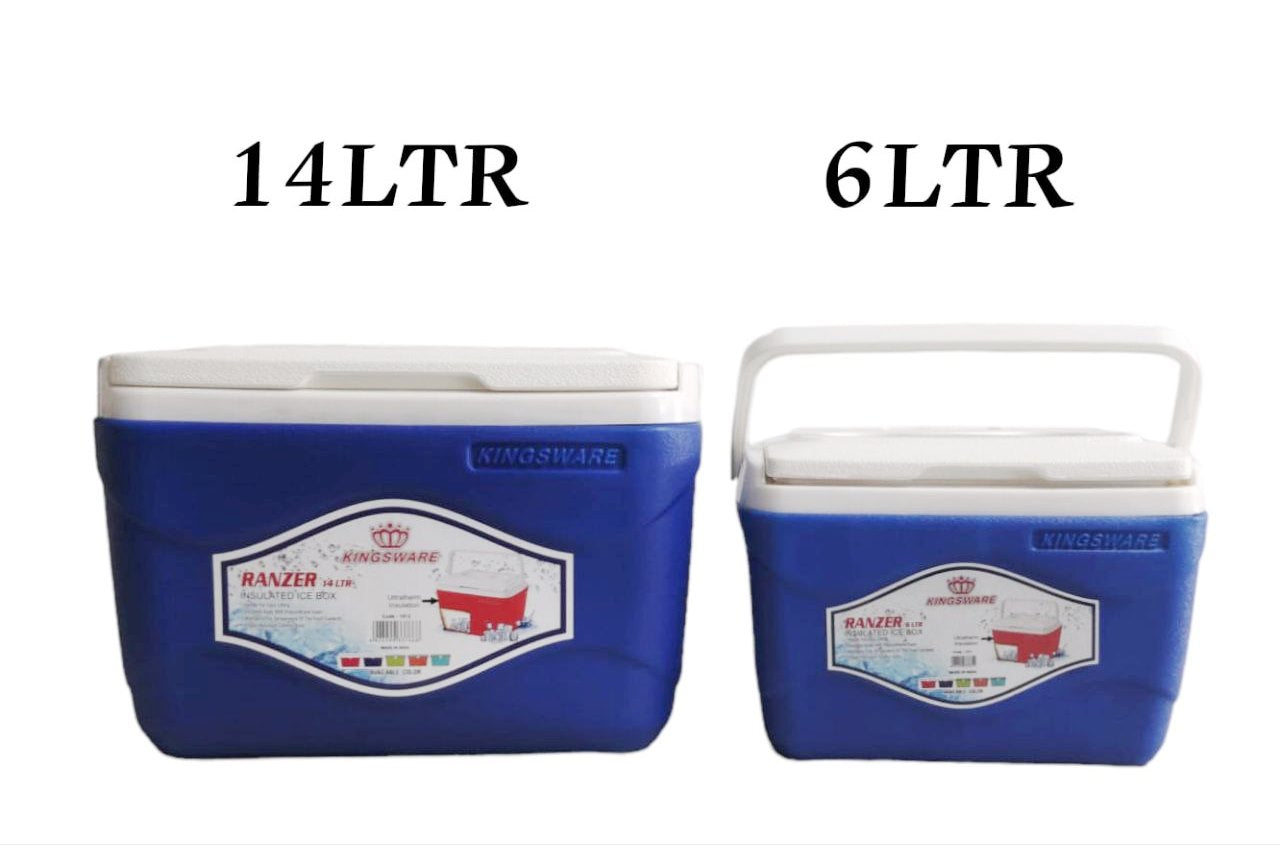 Redberry Plastic Insulated Ice Box Set | 2 Pcs | 6L & 14L Capacity | Portable Cooler for Travel, Camping, and Outdoor Use