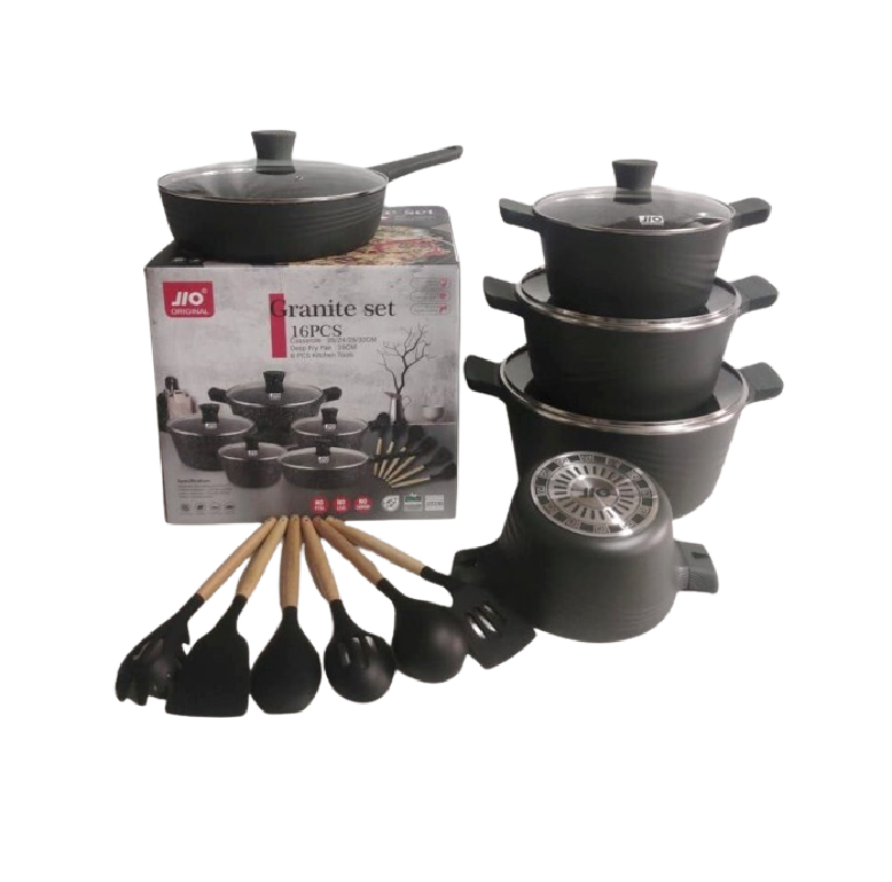 Nonstick Granite Cookware  16 Pcs Set | Kitchen Cookware Set Accessories | Multifunctional | Serving & Cooking