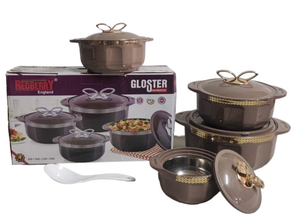 Redberry Plastic Designer Hotpot - "Gloster" 4pcs Set