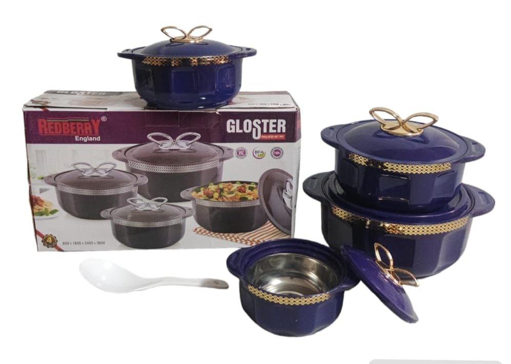 Redberry Plastic Designer Hotpot - "Gloster" 4pcs Set