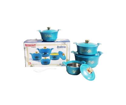 Redberry Plastic Designer Hotpot - "Balavia" 4pcs Set