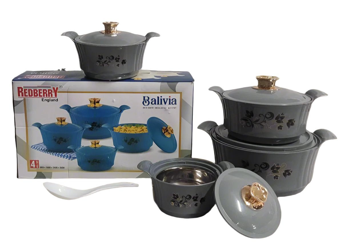 Redberry Plastic Designer Hotpot - "Balavia" 4pcs Set