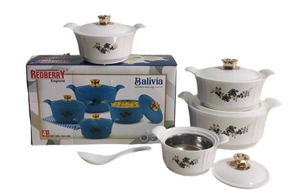 Redberry Plastic Designer Hotpot - "Balavia" 4pcs Set