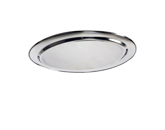 36 pcs  40 cm Stainless Steel Oval Plates (Light) Set