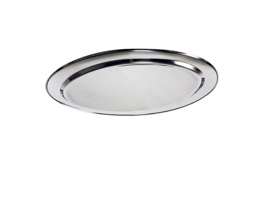 60 pcs 25 cm Stainless Steel Oval Plates (Light) Set