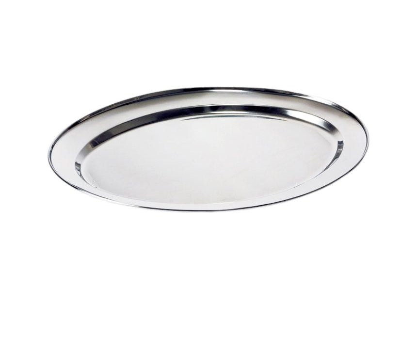 36 pcs 45 cm Stainless Steel Oval Plates (Light) Set