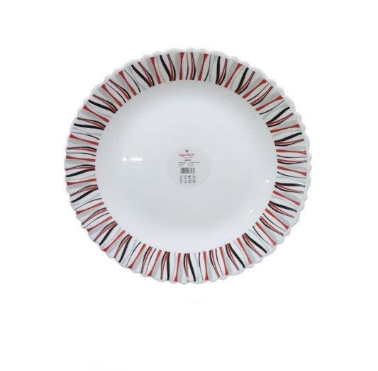 36 Piece 10 Inch Ceramic Signature Full Plates Rio Red Set | Perfect For Home Dining, Entertaining Guests